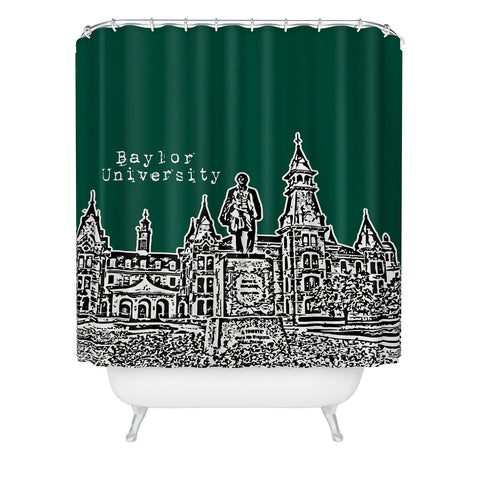 Bird Ave Baylor University Green Shower Curtain