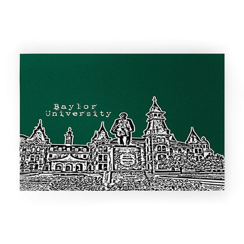 Bird Ave Baylor University Green Welcome Mat