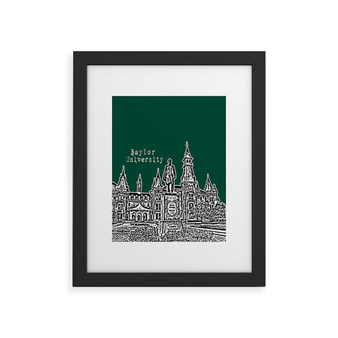 Bird Ave Baylor University Green Framed Art Print