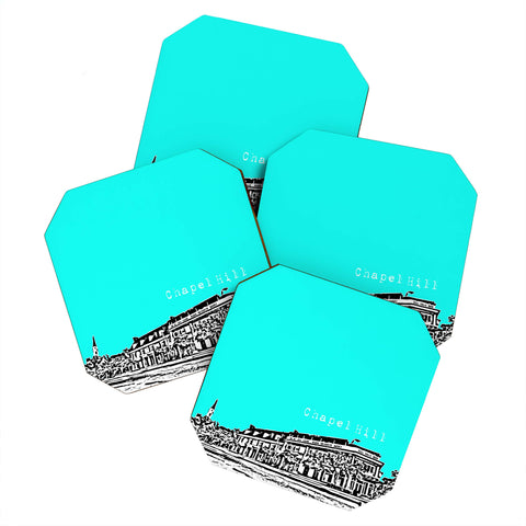 Bird Ave Chapel Hill Aqua Coaster Set