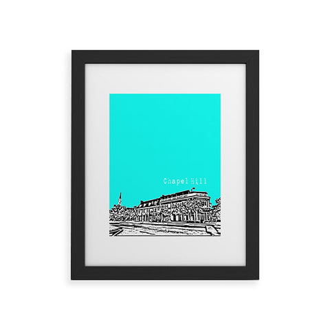 Bird Ave Chapel Hill Aqua Framed Art Print