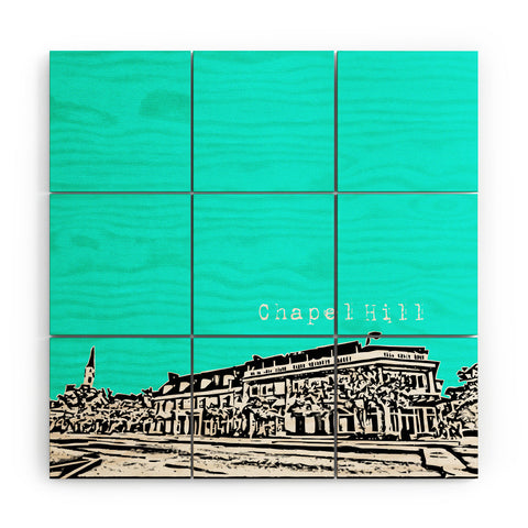 Bird Ave Chapel Hill Aqua Wood Wall Mural