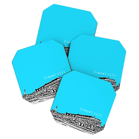 Bird Ave Chapel Hill Blue Coaster Set