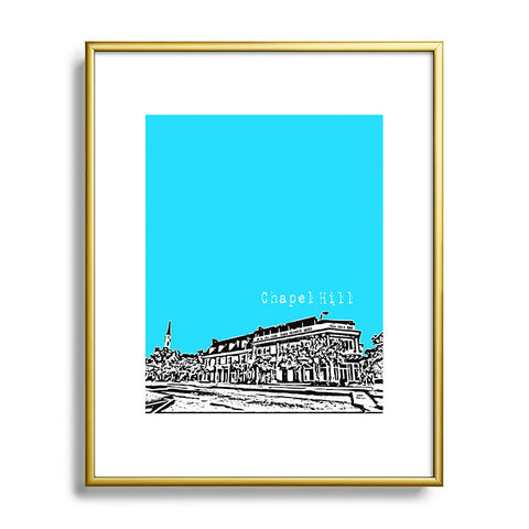 Bird Ave Chapel Hill Blue Metal Framed Art Print