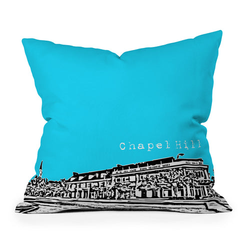 Bird Ave Chapel Hill Blue Throw Pillow