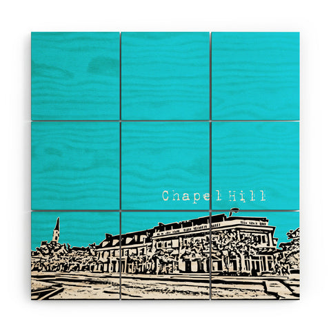 Bird Ave Chapel Hill Blue Wood Wall Mural