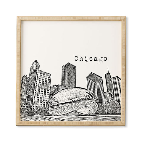 Bird Ave Chicago Illinois Black and White Framed Wall Art