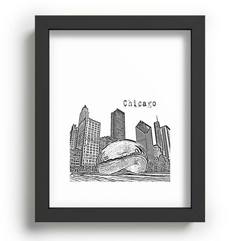 Bird Ave Chicago Illinois Black and White Recessed Framing Rectangle