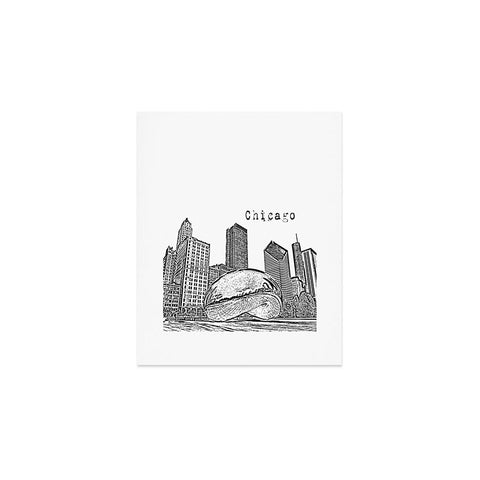 Bird Ave Chicago Illinois Black and White Art Print