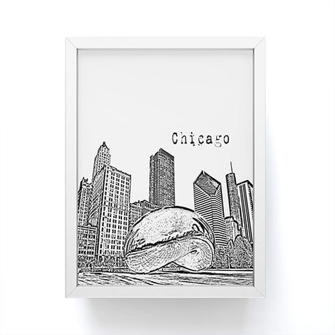 Bird Ave Chicago Illinois Black and White Framed Mini Art Print