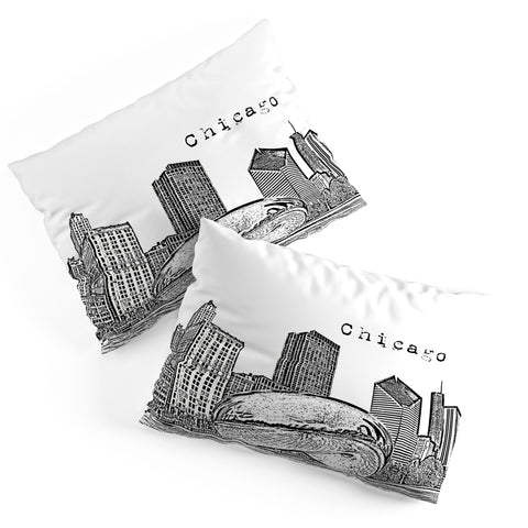 Bird Ave Chicago Illinois Black and White Pillow Shams
