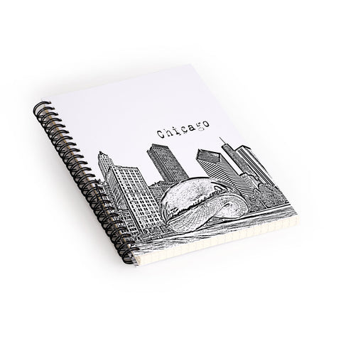 Bird Ave Chicago Illinois Black and White Spiral Notebook