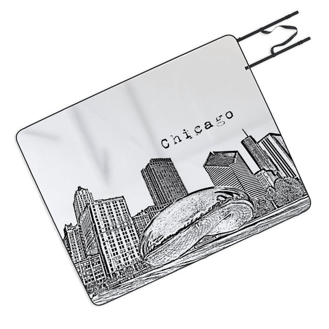 Bird Ave Chicago Illinois Black and White Picnic Blanket