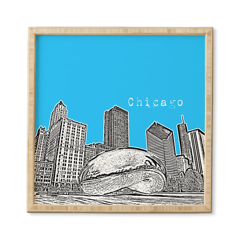 Bird Ave Chicago Illinois Blue Framed Wall Art