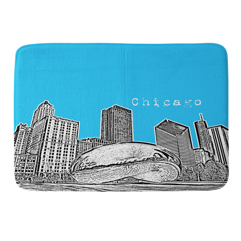 Bird Ave Chicago Illinois Blue Memory Foam Bath Mat