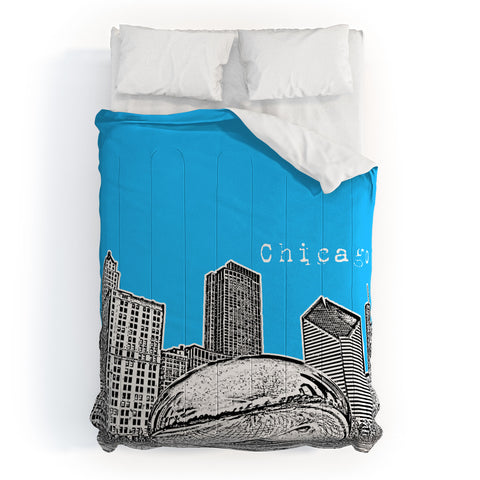 Bird Ave Chicago Illinois Blue Comforter