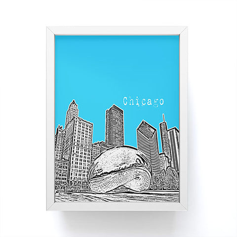 Bird Ave Chicago Illinois Blue Framed Mini Art Print