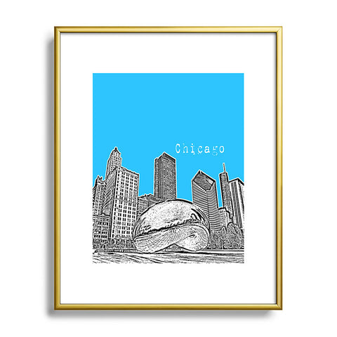 Bird Ave Chicago Illinois Blue Metal Framed Art Print