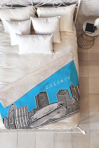 Bird Ave Chicago Illinois Blue Fleece Throw Blanket