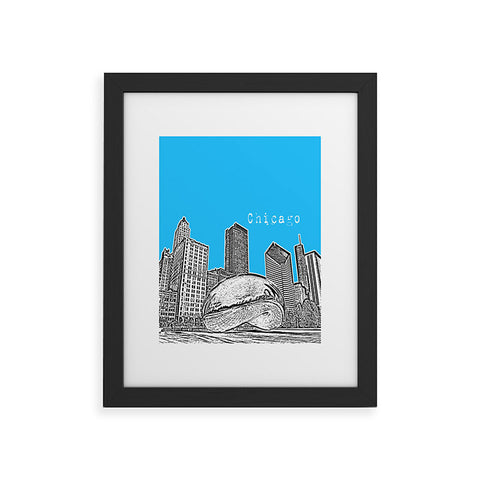 Bird Ave Chicago Illinois Blue Framed Art Print