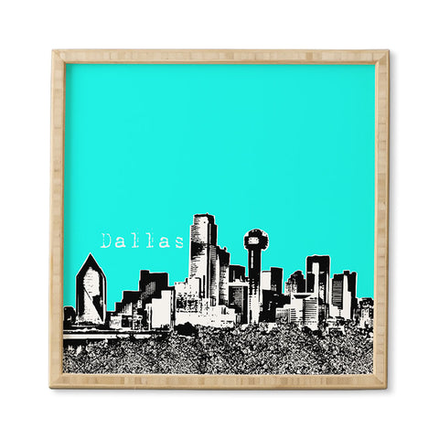 Bird Ave Dallas Aqua Framed Wall Art
