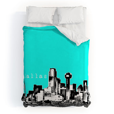 Bird Ave Dallas Aqua Duvet Cover