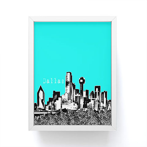 Bird Ave Dallas Aqua Framed Mini Art Print