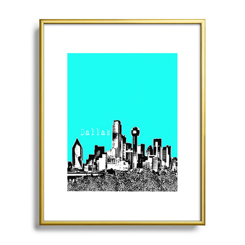 Bird Ave Dallas Aqua Metal Framed Art Print
