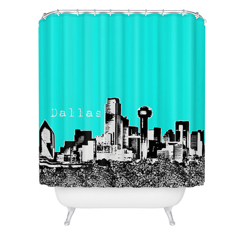 Bird Ave Dallas Aqua Shower Curtain