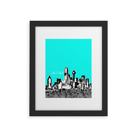 Bird Ave Dallas Aqua Framed Art Print