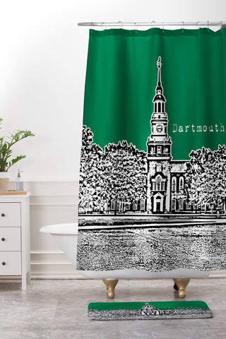 Bird Ave Dartmouth College Green Shower Curtain And Mat