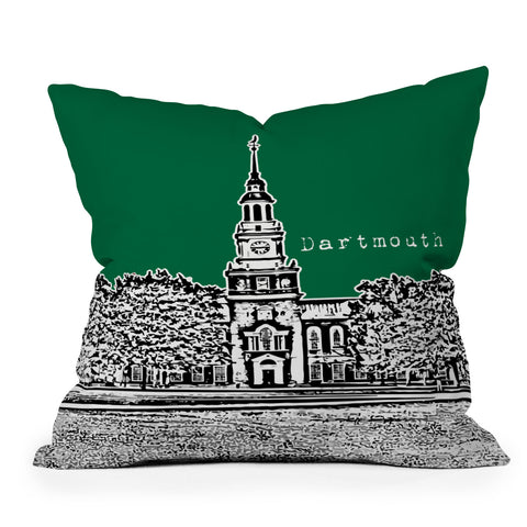 Bird Ave Dartmouth College Green Throw Pillow