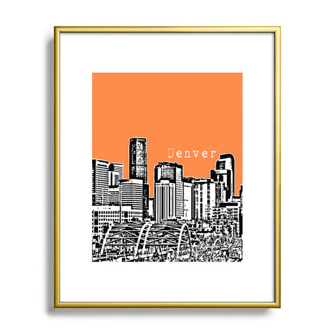 Bird Ave Denver Orange Metal Framed Art Print