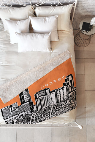 Bird Ave Denver Orange Fleece Throw Blanket