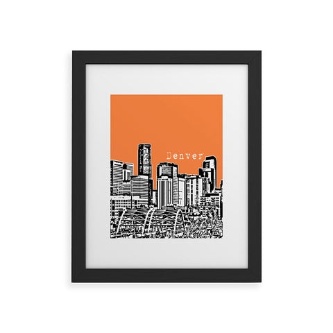 Bird Ave Denver Orange Framed Art Print
