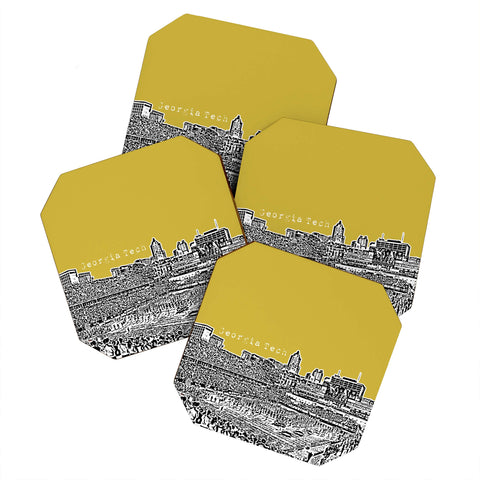 Bird Ave Georgia Tech Yellow Coaster Set