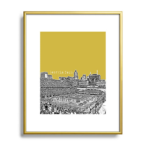Bird Ave Georgia Tech Yellow Metal Framed Art Print