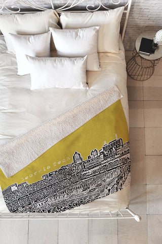 Bird Ave Georgia Tech Yellow Fleece Throw Blanket
