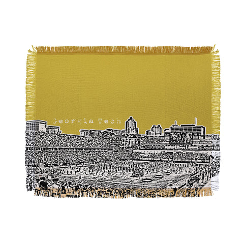 Bird Ave Georgia Tech Yellow Throw Blanket