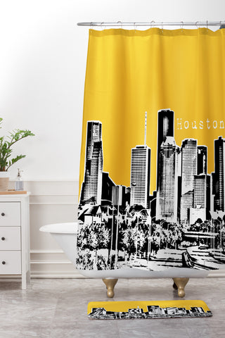 Bird Ave Houston Yellow Shower Curtain And Mat
