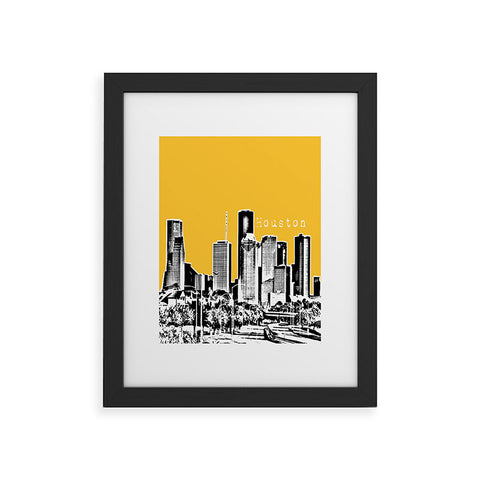 Bird Ave Houston Yellow Framed Art Print