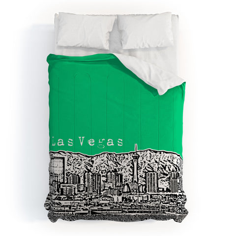 Bird Ave Las Vegas Green Comforter