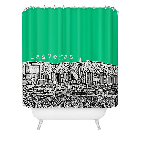 Bird Ave Las Vegas Green Shower Curtain