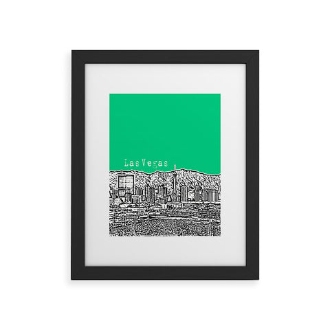 Bird Ave Las Vegas Green Framed Art Print