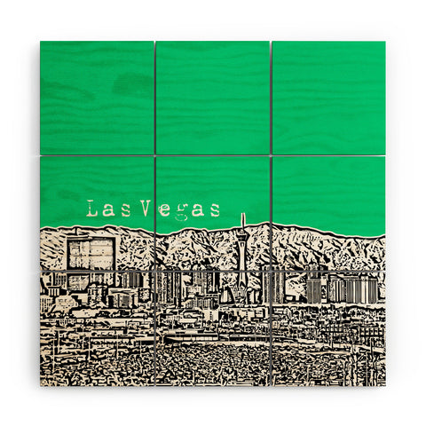 Bird Ave Las Vegas Green Wood Wall Mural