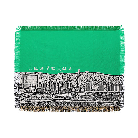 Bird Ave Las Vegas Green Throw Blanket