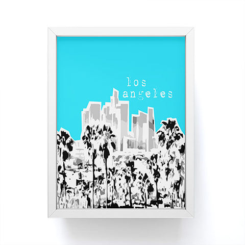 Bird Ave Los Angeles Aqua Framed Mini Art Print