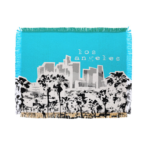 Bird Ave Los Angeles Aqua Throw Blanket