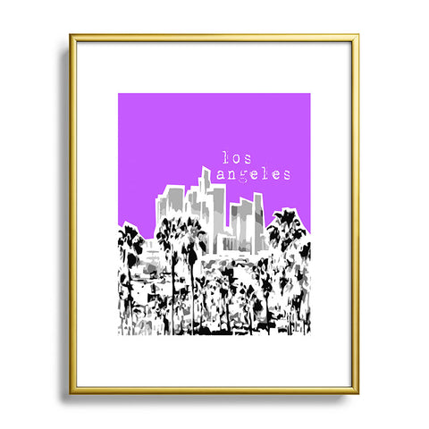 Bird Ave Los Angeles Purple Metal Framed Art Print