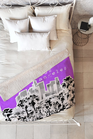Bird Ave Los Angeles Purple Fleece Throw Blanket